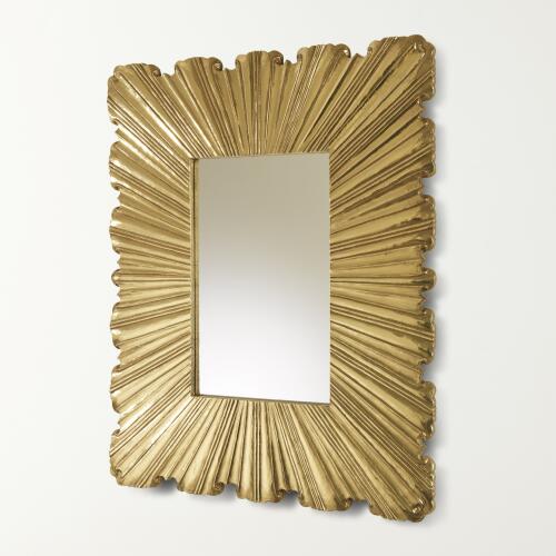 Linenfold Mirror-Brass