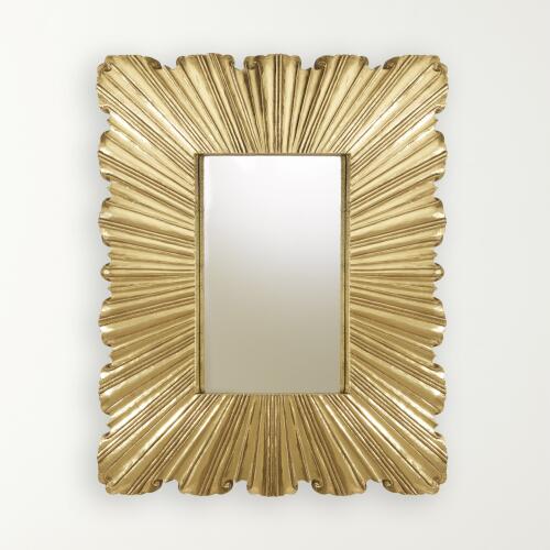 Linenfold Mirror-Brass
