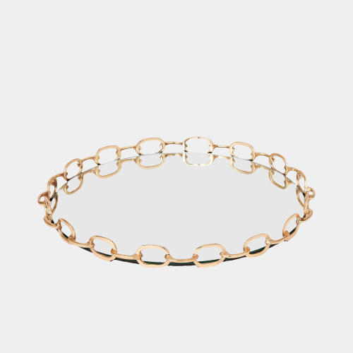 Linked Mirrored Tray-Brass