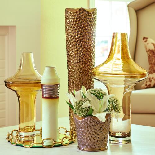 Linked Mirrored Tray-Brass