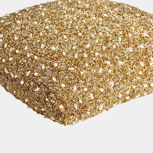 Martha Golden Beaded Pillow