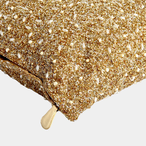 Martha Golden Beaded Pillow