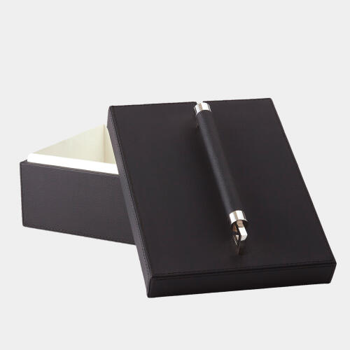 Sheathed Leather Handle Box-Black