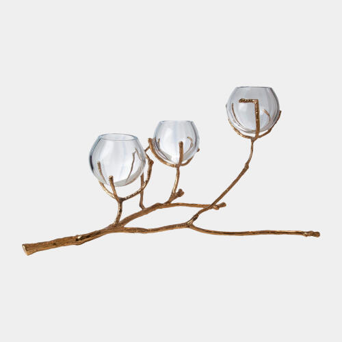 Twig 3 Vase Holder-Brass