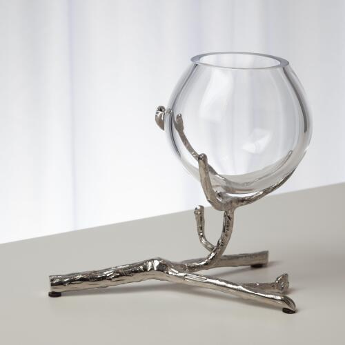 Twig Vase Holder-Nickel