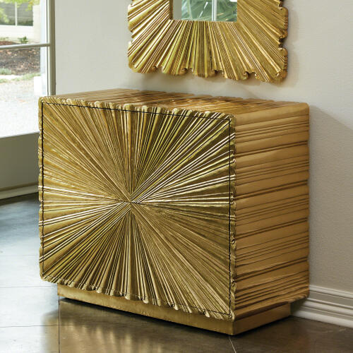 Linenfold Two-Drawer Chest-Brass