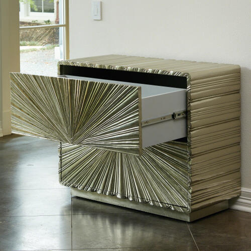 Linenfold Two-Drawer Chest-Silver