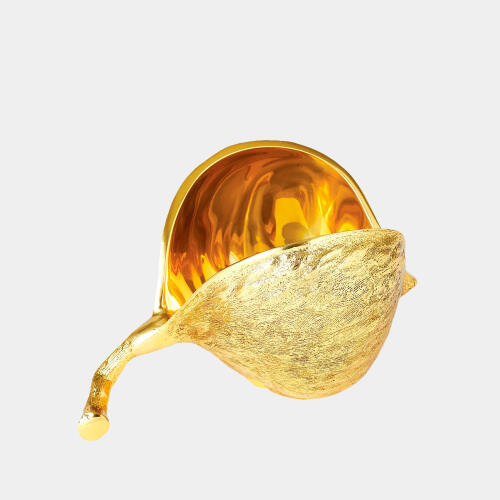 Chestnut Carved Bowl-Brass