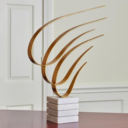 Swoosh Sculpture-Gold