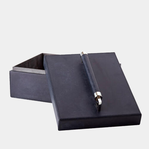 Sheathed Leather Handle Box-Blue