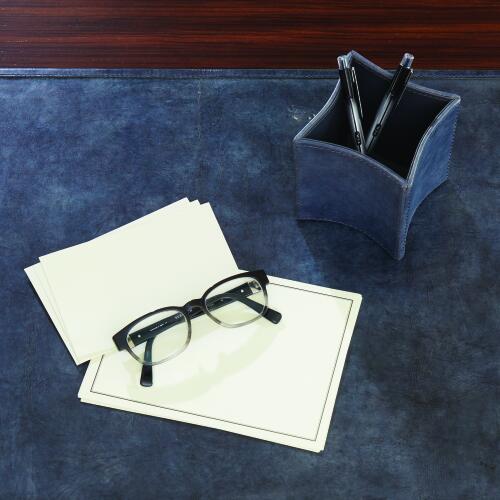 Folded Leather Pencil Cup-Blue Wash