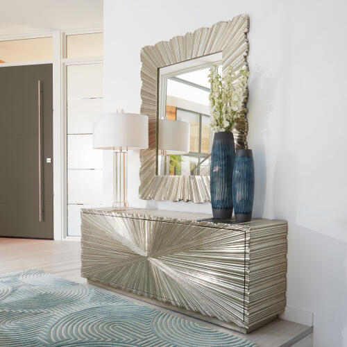 Linenfold Mirror-Silver