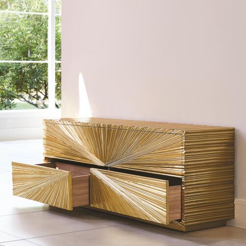 Linenfold Cabinet-Brass