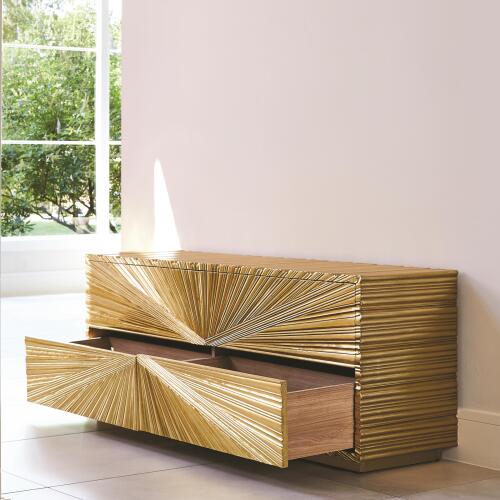 Linenfold Cabinet-Brass
