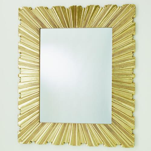 Linenfold Mirror-Brass
