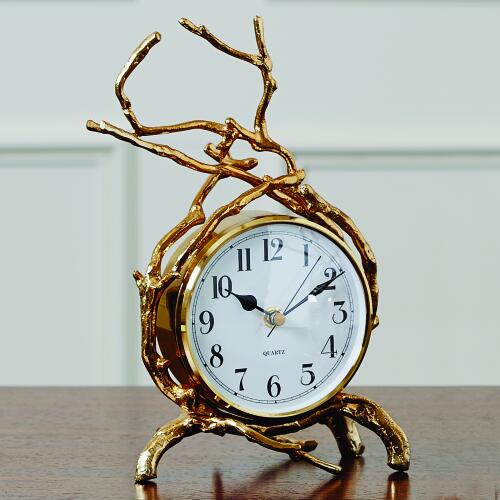 Twig Clock-Brass