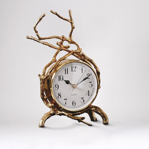 Twig Clock-Brass