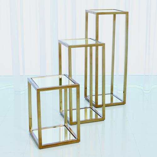 Escher Pedestal/Planter-Brass