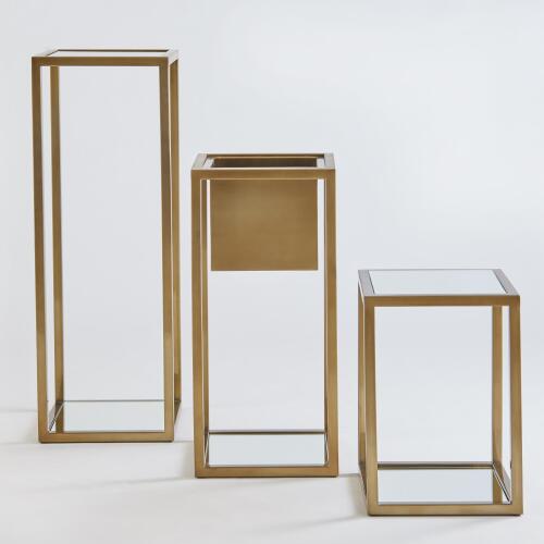 Escher Pedestal/Planter-Brass
