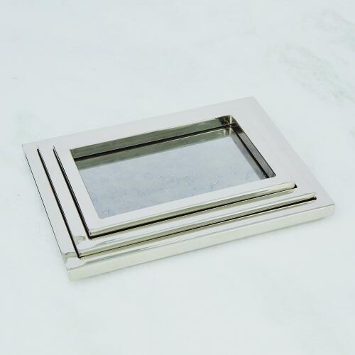 S/3 Stepped Nesting Trays-Nickel