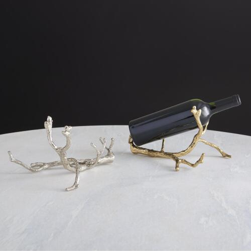 Twig Wine Bottle Holder-Brass