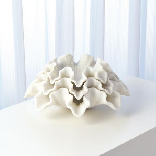 Marble Ruffle Bowl-White