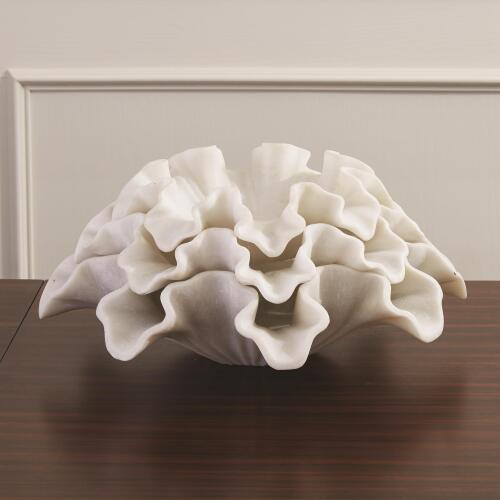 Marble Ruffle Bowl-White