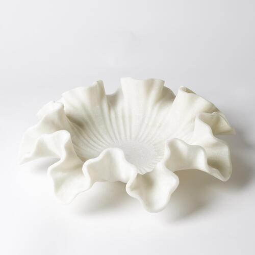 Marble Ruffle Bowl-White