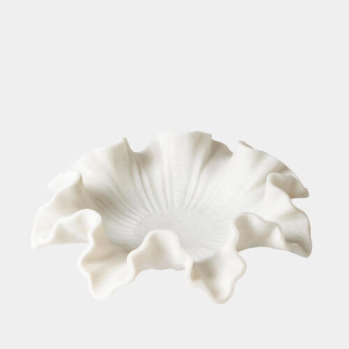 Froisser Marble Ruffle Bowl-White
