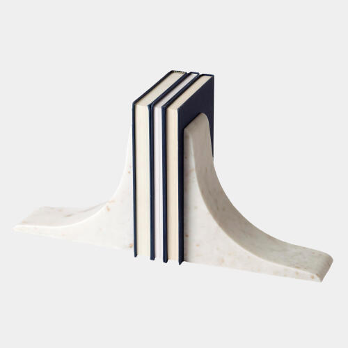 Sleek Bookends-White