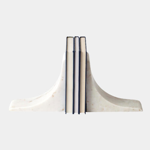Sleek Bookends-White