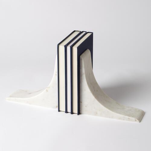Sleek Bookends-White