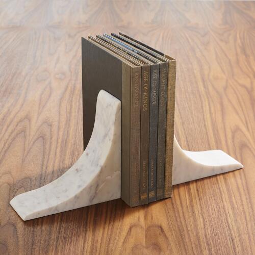 Sleek Bookends-White