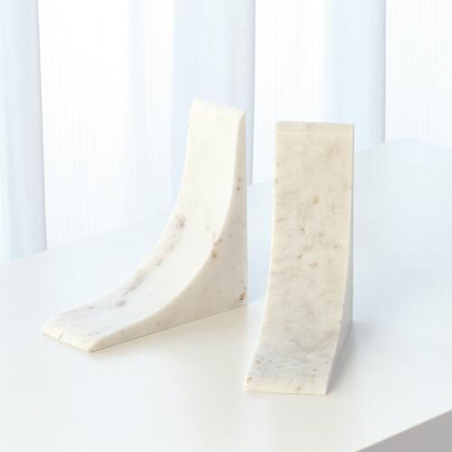 Sleek Bookends-White