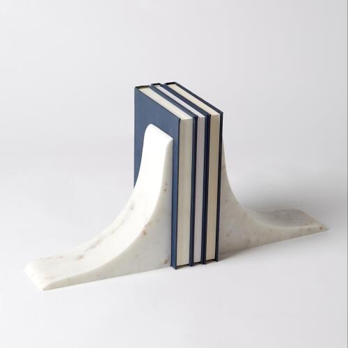 Sleek Bookends-White