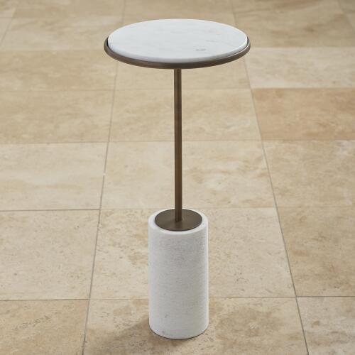 Tall Cored Marble Table-Bronze