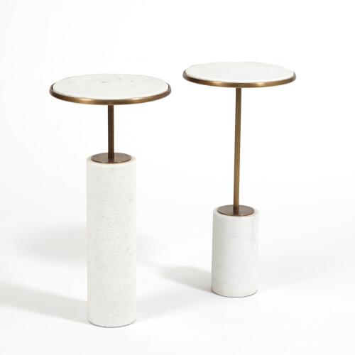 Tall Cored Marble Table-Bronze