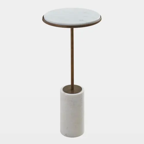 Flummox Short Cored Marble Table-Bronze