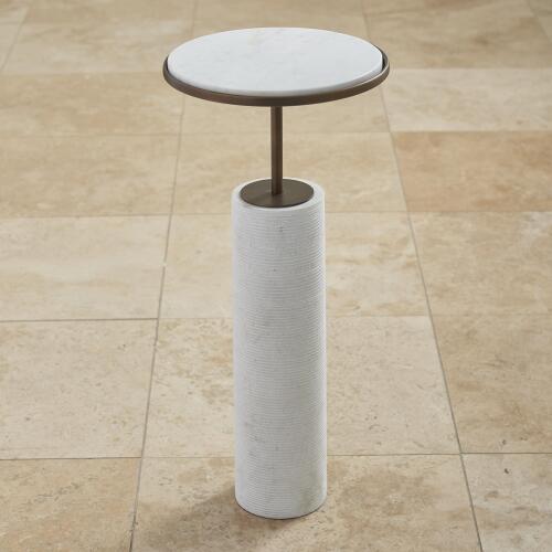 Short Cored Marble Table-Bronze