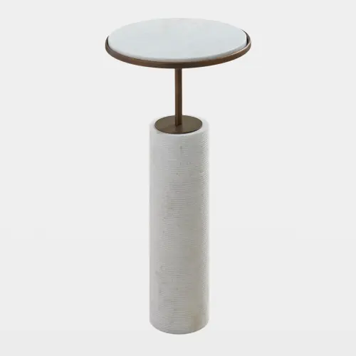 Flummox Tall Cored Marble Table-Nickel