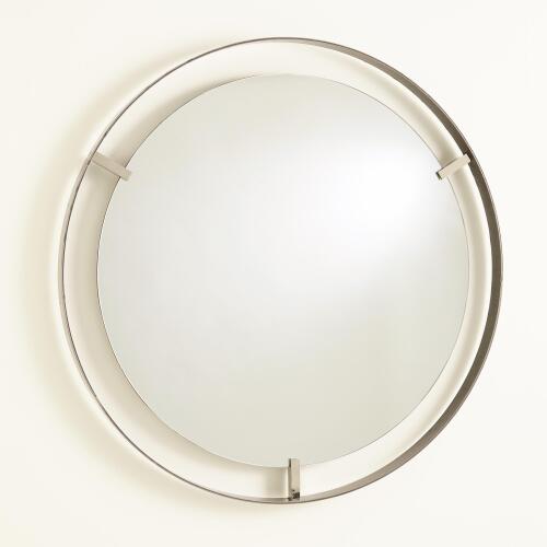 Floating Mirror-Nickel Clips-Natural Iron Rim