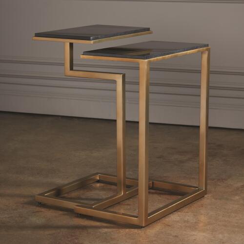 Hemsworth S/2 C Nesting Tables-Brass