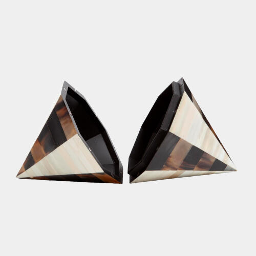 Conoid Triangle Box-Brown Horn/White Bone