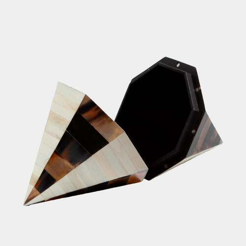 Conoid Triangle Box-Brown Horn/White Bone