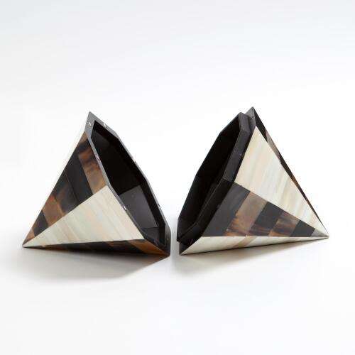 Triangle Cone Box-Brown Horn/White Bone