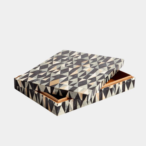 Calisson Diamond Box-Brass/Black