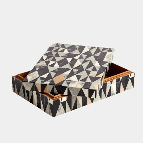 Calisson Diamond Box-Brass/Black