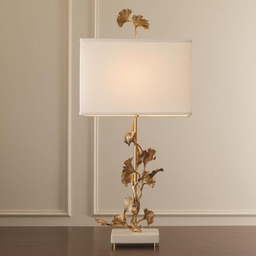 Ginkgo Table Lamp-Brass