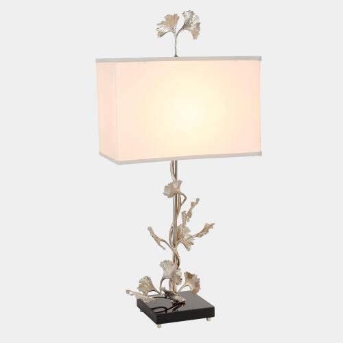 Ginkgo Table Lamp-Nickel