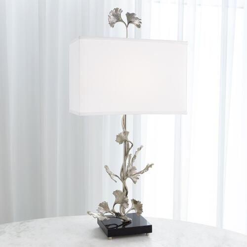 Ginkgo Table Lamp-Nickel